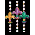 Blank Fleur de Lis Mardi Gras Bead Necklaces (Non Flashing)